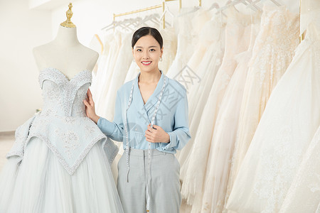 衣服尺码服装设计师记录婚纱尺码背景