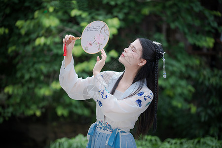 古风素材女子古装汉服古风美女背景