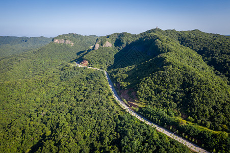 陕西旬邑石门山森林公园航拍背景图片