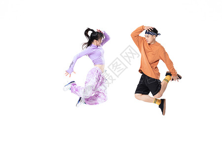 年轻街舞男女斗舞高清图片