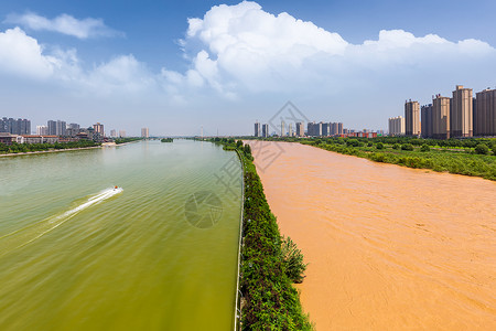 咸阳湖与渭河背景图片