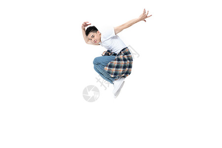 苏格兰舞蹈年轻街舞男生空中动作背景