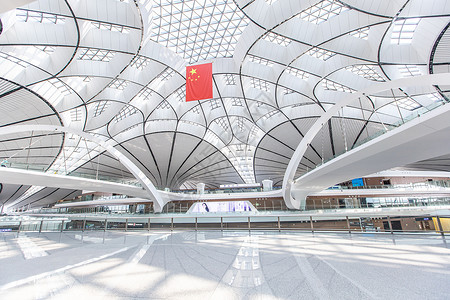 机场客运站内景北京大兴机场内景候机背景
