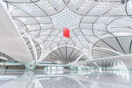 北京大兴机场内景候机背景图片