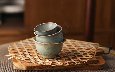 景德镇手工烧制陶瓷茶具背景