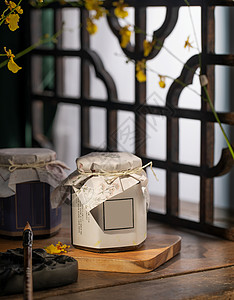 茶罐素材传统中式茶罐药膳背景