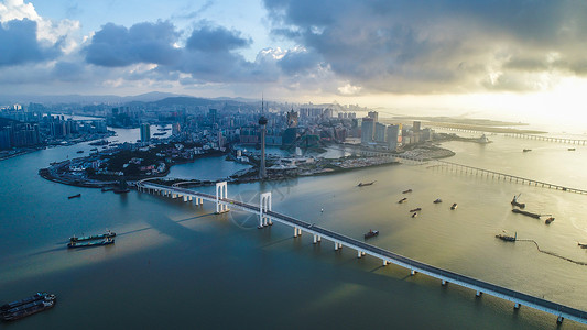 澳门晨曦澳门城市景观高清图片