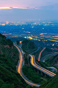 陕西高速公路陕西临潼盘山路夜景背景