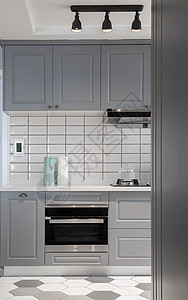 黑白灰厨房浅灰色北欧风格的厨房背景