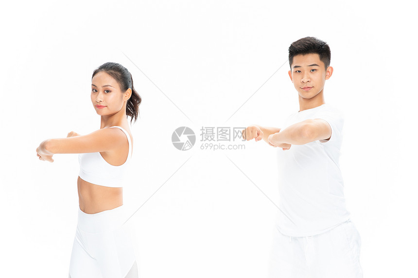 双人瑜伽健身锻炼图片