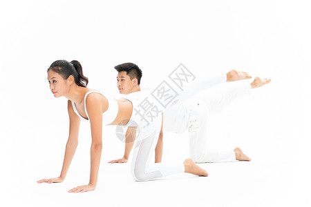 双人瑜伽健身锻炼高清图片