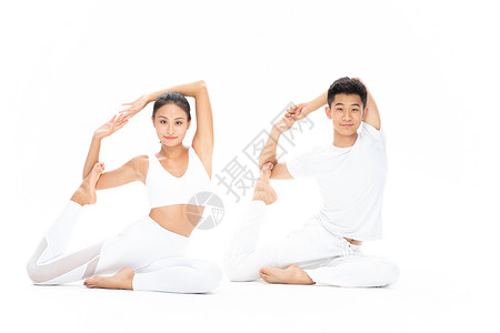 双人瑜伽锻炼图片