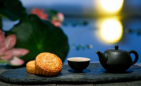中秋节古典花纹中国风中秋月饼背景