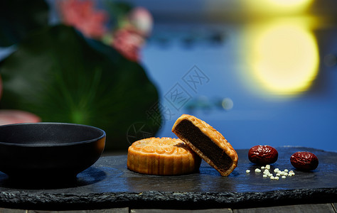 中秋节古典花纹中国风中秋月饼背景