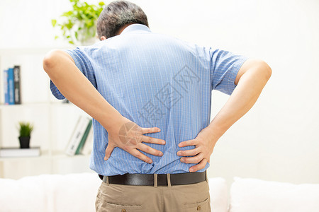脊椎痛中年男人腰疼背景