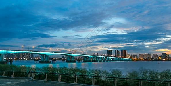 温州市瓯江大桥夜景背景图片