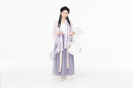 中国风古装汉服美女提纸灯笼图片