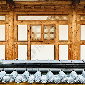 韩国全州韩屋村建筑结构高清图片