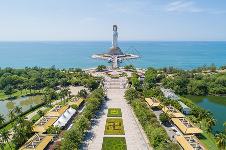 黎苗文化旅游区海南省三亚南山海上观音背景