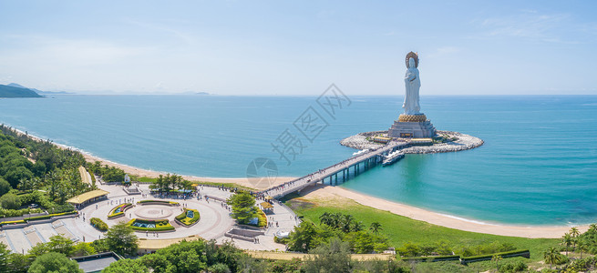 呀诺达雨林文化旅游区海南省三亚南山海上观音背景