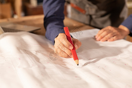 木匠设计素材木匠工人设计画图纸背景