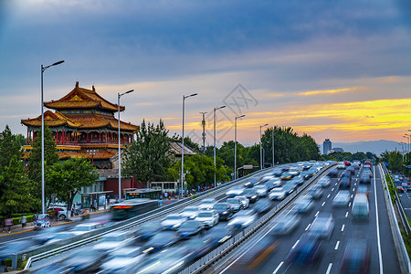 北京雍和宫交通背景图片