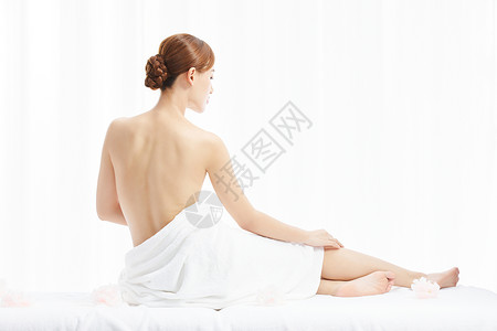 Spa护肤女性养生spa背部展示背景