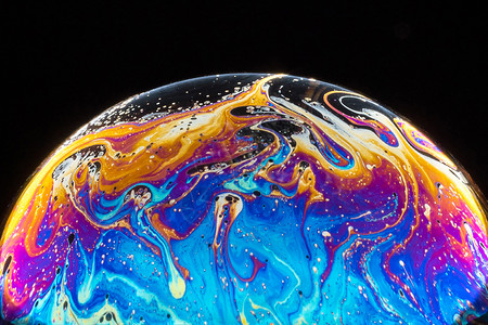 圆形彩色气泡多姿多彩的肥皂泡背景