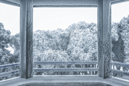 冬季的庐山雪景背景图片