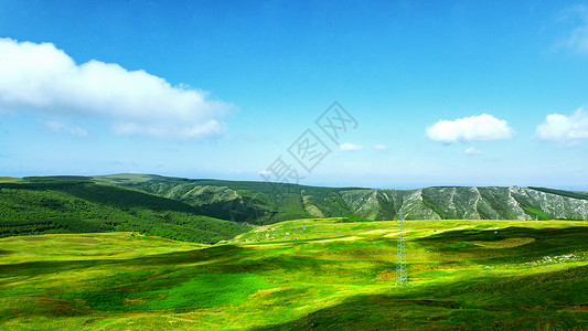 内蒙古高山 牧场秋季景观高清图片