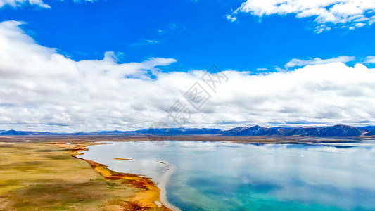 错的青海甘南东给错那湖自然风光航拍背景