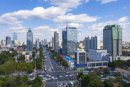 石家庄北国石家庄城市CBD道路背景