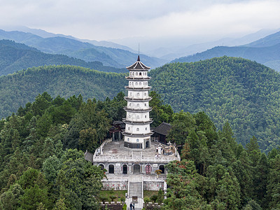 航拍湖南靖州文峰塔高清图片