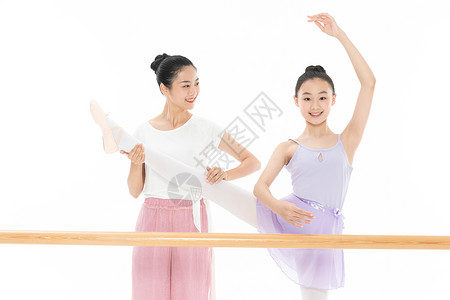 芭蕾舞教师舞蹈老师教青少年学生跳芭蕾舞背景