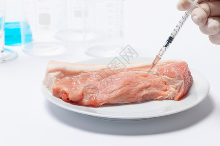 食品安全注水猪肉科学研究背景图片