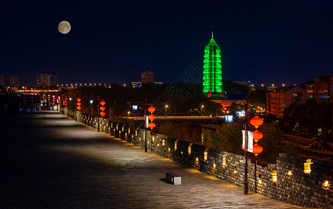 南京中华门大报恩塔中秋之夜高清图片