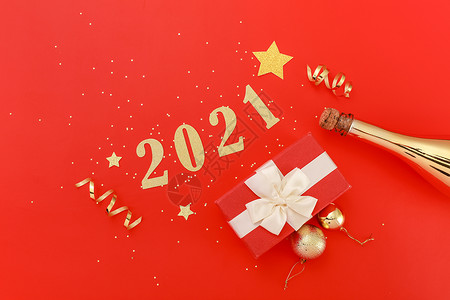 龙年圣诞新年快乐2021年新年数字素材背景
