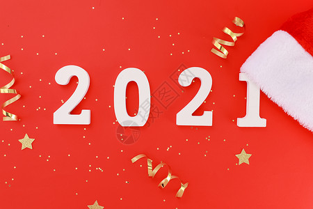 新年快乐金色2021年新年数字素材背景