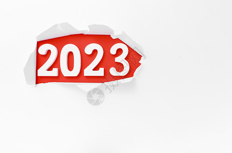 2023年新年数字从纸上露出创意素材背景图片