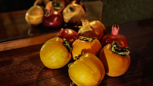 高加索亚美尼亚特产柿子果实高清图片
