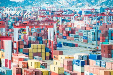 洋山深水港集装箱码头背景图片
