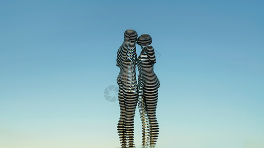 格鲁吉亚巴统地标阿里尼诺移动雕像高清图片