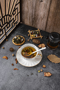 秋季菊花茶图片