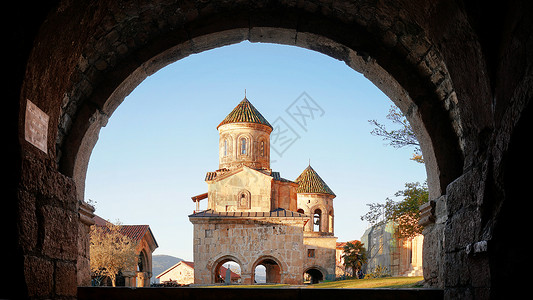贡格格鲁吉亚世界遗产格拉特修道院背景