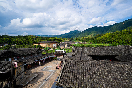 望月怀远福建土楼-怀远楼背景