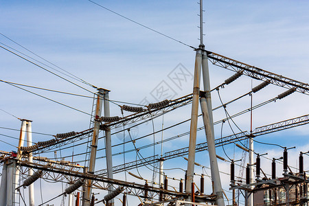 高压线站工业用电高清图片