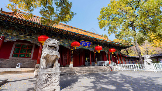 传统大门国家4A景区山西省太原市晋祠大门背景