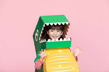 可爱小女孩cos装扮小恐龙高清图片