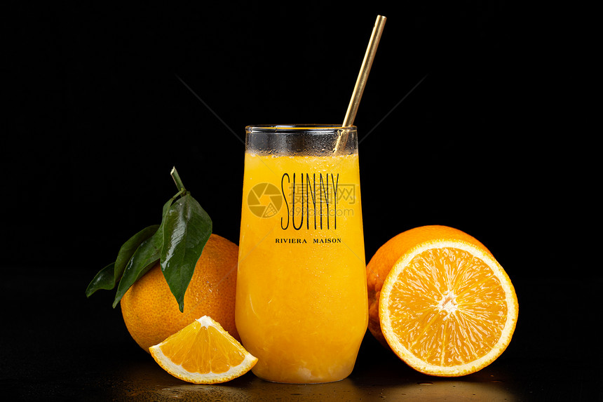 拍摄橙子果汁图片