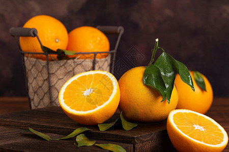 四个水果素材布景拍摄新鲜水果脐橙背景